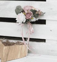 Artificial Dusty Pink and Mauve Bridal Bouquet – Artificial Blush Rose Wedding Flowers