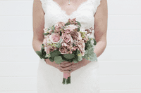 Artificial Dusty Pink and Mauve Bridal Bouquet – Artificial Blush Rose Wedding Flowers