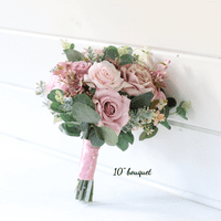 Artificial Dusty Pink and Mauve Bridal Bouquet – Artificial Blush Rose Wedding Flowers