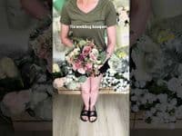 Artificial Dusty Pink and Mauve Bridal Bouquet – Artificial Blush Rose Wedding Flowers