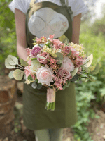 Artificial Dusty Pink and Mauve Bridal Bouquet – Artificial Blush Rose Wedding Flowers