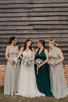 Artificial Ivory Rose Wedding Bouquet –Faux  Blue and White Bridal Flowers