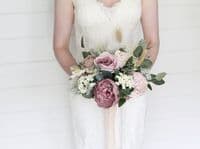 Artificial Mauve and Blush BIndigo Artificial Mauve, Bluridal Bouquet – Pink,  Mauve Wedding Flowers