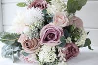 Artificial Mauve and Blush BIndigo Artificial Mauve, Bluridal Bouquet – Pink,  Mauve Wedding Flowers