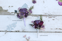 Artificial Mauve and Plum Bridal Bouquet – Rustic Silk Wedding Flowers in Mauve Tones