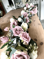 Artificial Mauve Rose Bridal Bouquet – Blush Pink Wedding Flowers – Faux Mauve Roses for Bride
