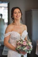 Artificial Mauve Rose Bridal Bouquet – Blush Pink Wedding Flowers – Faux Mauve Roses for Bride