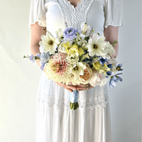 Artificial Pastel Wedding Bouquet – Lilac, Pink, Blue & Yellow  -Pastel Wedding Flowers
