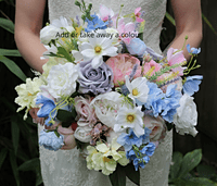 Artificial Pastel Wedding Bouquet – Lilac, Pink, Blue & Yellow  -Pastel Wedding Flowers