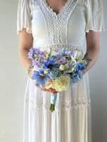 Artificial Pastel Wedding Bouquet – Lilac, Pink, Blue & Yellow  -Pastel Wedding Flowers