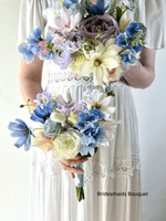 Artificial Pastel Wedding Bouquet – Lilac, Pink, Blue & Yellow  -Pastel Wedding Flowers