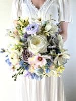 Artificial Pastel Wedding Bouquet – Lilac, Pink, Blue & Yellow  -Pastel Wedding Flowers