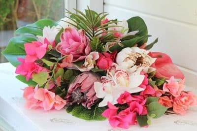 Artificial  Pink Tropical Bouquet - Artificial Bourgainvillea Wedding Bouquet