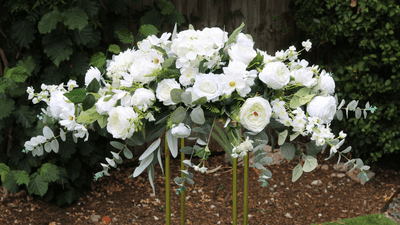 Artificial White Ivory Rose Arrangement