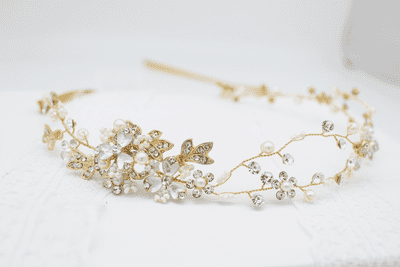 Athena Gold Crystal Hair Vine