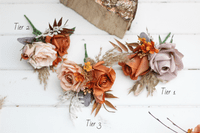 Burnt Orange & Terracotta Artificial Wedding Bouquet | Autumn Faux Bridal Flowers UK