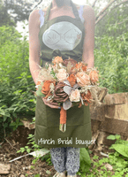 Burnt Orange & Terracotta Artificial Wedding Bouquet | Autumn Faux Bridal Flowers UK