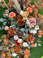 Burnt Orange & Terracotta Artificial Wedding Bouquet | Autumn Faux Bridal Flowers UK