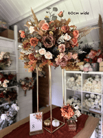 Burnt Orange & Terracotta Artificial Wedding Bouquet | Autumn Faux Bridal Flowers UK