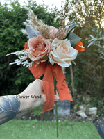 Burnt Orange & Terracotta Artificial Wedding Bouquet | Autumn Faux Bridal Flowers UK