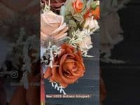 Burnt Orange & Terracotta Artificial Wedding Bouquet | Autumn Faux Bridal Flowers UK