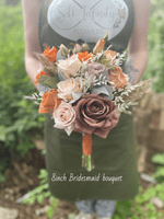 Burnt Orange & Terracotta Artificial Wedding Bouquet | Autumn Faux Bridal Flowers UK