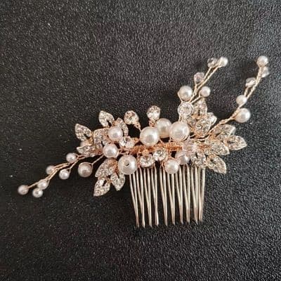 Bella Rose Gold Wedding Hair Comb