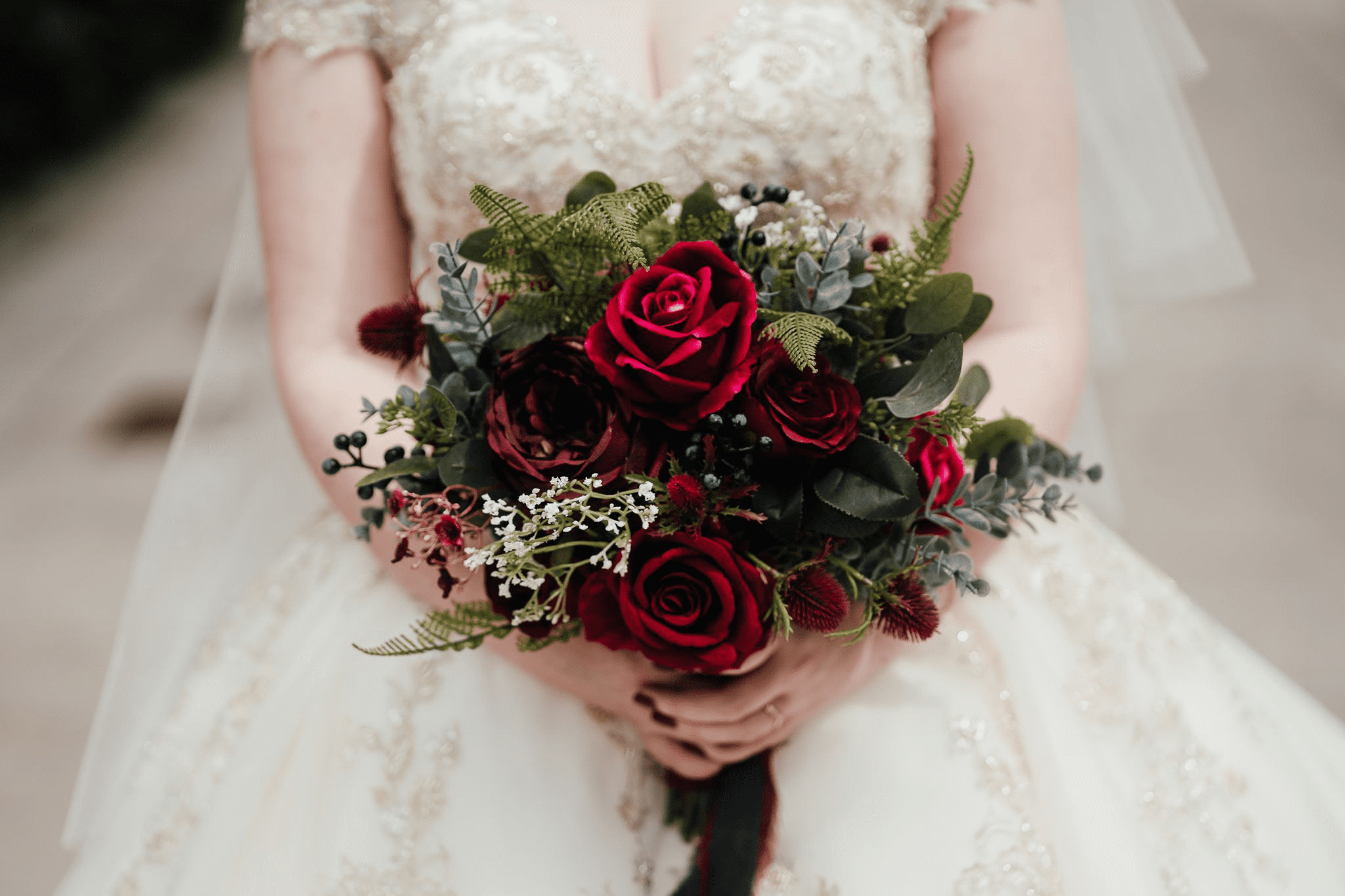 Red wedding flowers best sale bridal bouquet