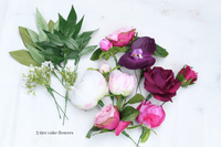 Artificial Faux Berry Pink, Blush Bridal Bouquet - Blush, Pink, Plum Wedding Bouquet