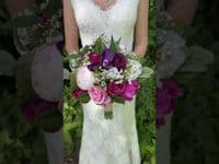 Artificial Faux Berry Pink, Blush Bridal Bouquet - Blush, Pink, Plum Wedding Bouquet