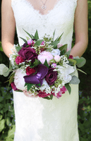 Artificial Faux Berry Pink, Blush Bridal Bouquet - Blush, Pink, Plum Wedding Bouquet