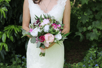 Artificial Faux Berry Pink, Blush Bridal Bouquet - Blush, Pink, Plum Wedding Bouquet