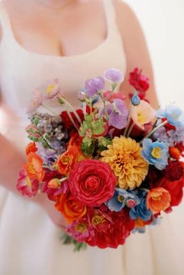 Bright Colourful Wedding Flower Bouquet