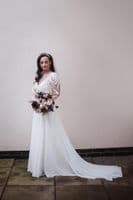 Burgundy Blush Artificial Bridal Bouquet – Burgundy Blush Wedding Flowers – Silk Burgundy Wed