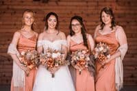 Burnt Orange Autumn Wedding Bouquet – Artificial Fall Bridal Flowers – Rustic Faux Bouquet for Bride