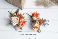 Burnt Orange Autumn Wedding Bouquet – Artificial Fall Bridal Flowers – Rustic Faux Bouquet for Bride