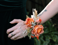 Burnt Orange Autumn Wedding Bouquet – Artificial Fall Bridal Flowers – Rustic Faux Bouquet for Bride