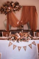 Burnt Orange Autumn Wedding Bouquet – Artificial Fall Bridal Flowers – Rustic Faux Bouquet for Bride