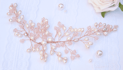 Clara Blush Pink Pearl Hair Vine