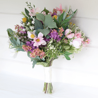 Country Artificial Bridal Bouquet - Pastel Wedding Bouquet
