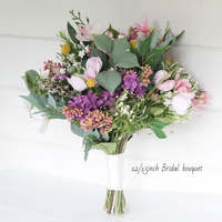 Country Artificial Bridal Bouquet - Pastel Wedding Bouquet
