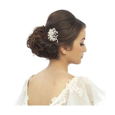 Crystal Beauty Silver Pearl Hair Comb