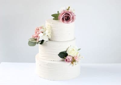 Deanna Artificial Ivory, Blush Pink Cake Flowers - Pink Cake Topper - Tier Cake Flowers
