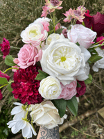 Deep Pink,  Burgundy, Blush Artificial  Bridal Bouquet - Deep Pink, Burgundy  Wedding Bouquets