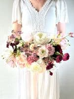 Deep Pink,  Burgundy, Blush Artificial  Bridal Bouquet - Deep Pink, Burgundy  Wedding Bouquets