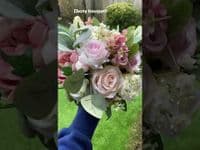 Blush Pink Artificial Bridal Bouquet UK | Dusty Pink & Ivory Faux Rose Wedding Flowers – Ebony Collection