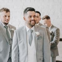 Ebony Real Touch Artificial, Ivory Rose Blush  Wedding Buttonhole/Boutonniere