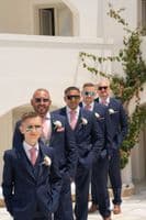 Ebony Real Touch Artificial, Ivory Rose Blush  Wedding Buttonhole/Boutonniere