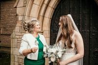 Eva-Luria Artificial White and Ivory Bridal Bouquet – Sage Green Wedding Flowers for Summer