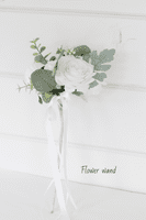 Eva-Luria Artificial White and Ivory Bridal Bouquet – Sage Green Wedding Flowers for Summer